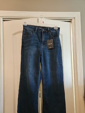 Indigo Dark Blue Flared Jeans